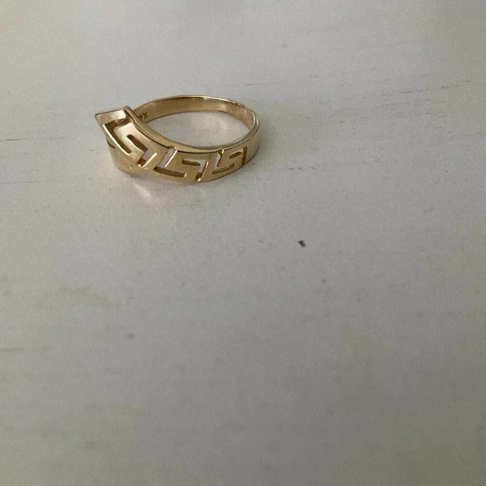 14k solid gold Greek style ring very unique
